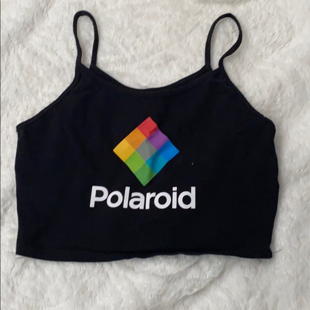 Polaroid cropped tank top